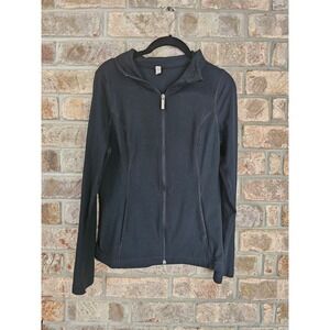 Under Armour Medium Black Full Zip Athletic Active Jacket Polyester Elastane EUC